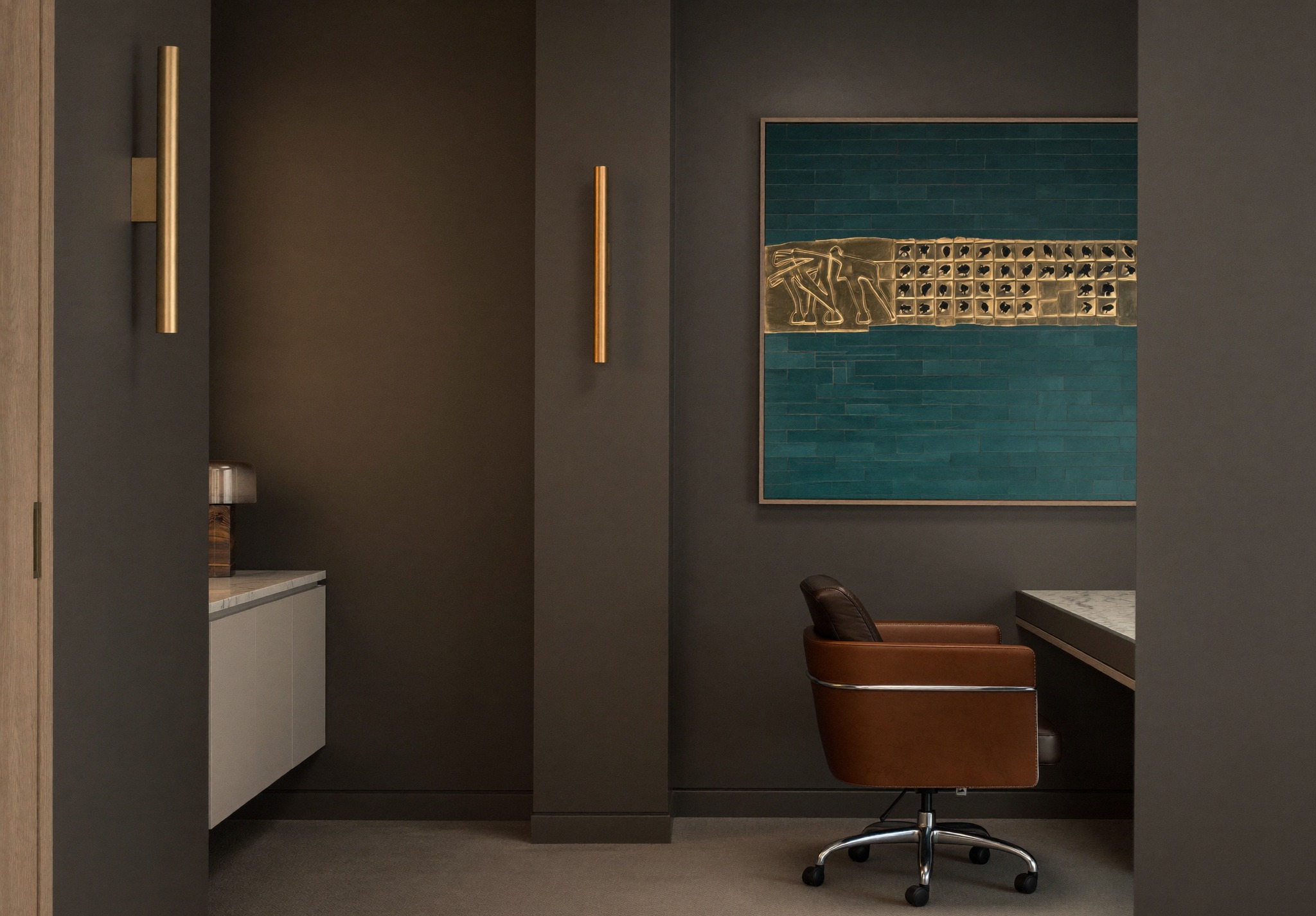 A calm, private consultation room at a discreet men's clinic